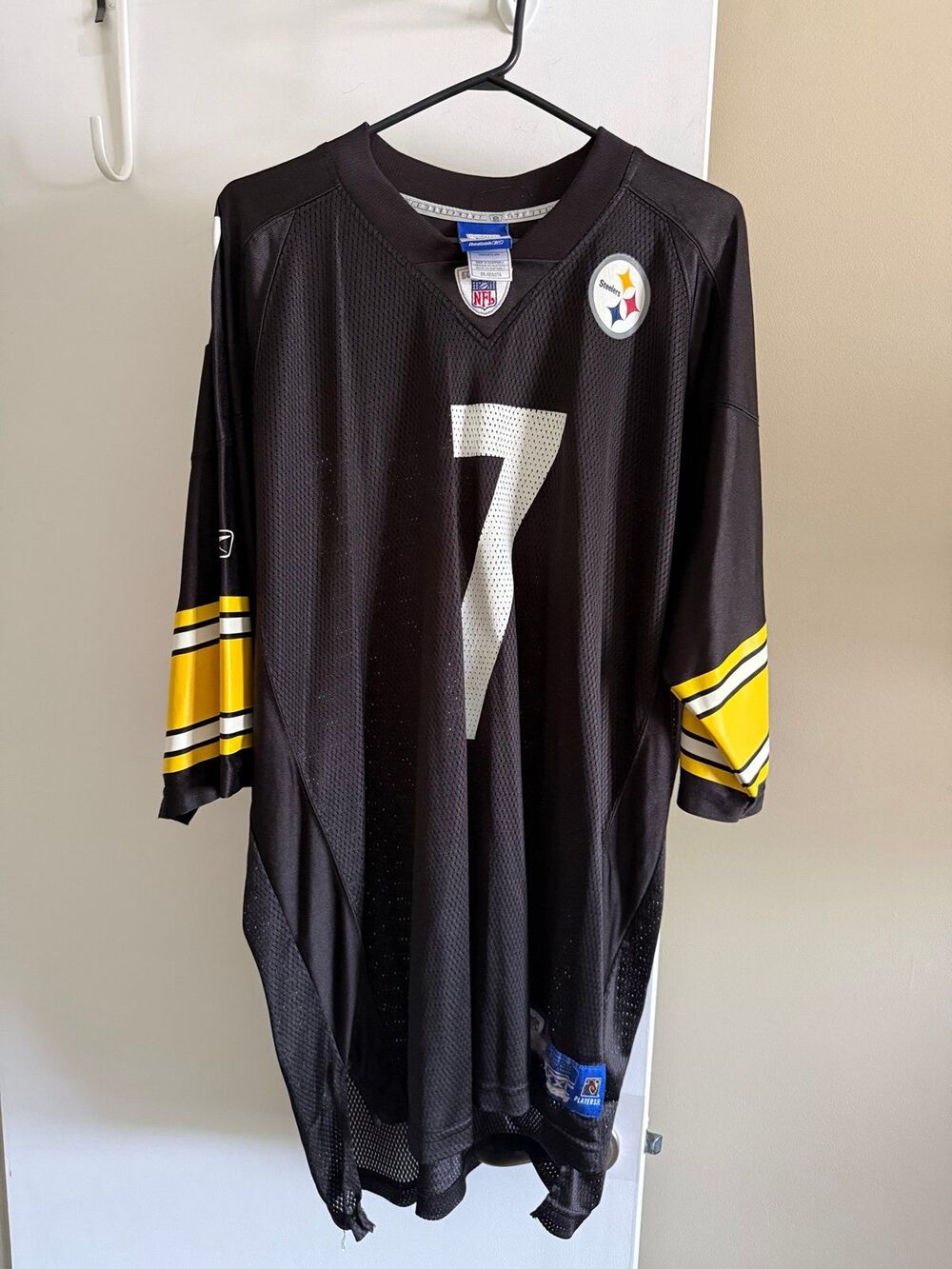Reebok Pittsburgh Steelers Ben Roethlisberger #7 NFL Equipment Jersey Men's 2XL